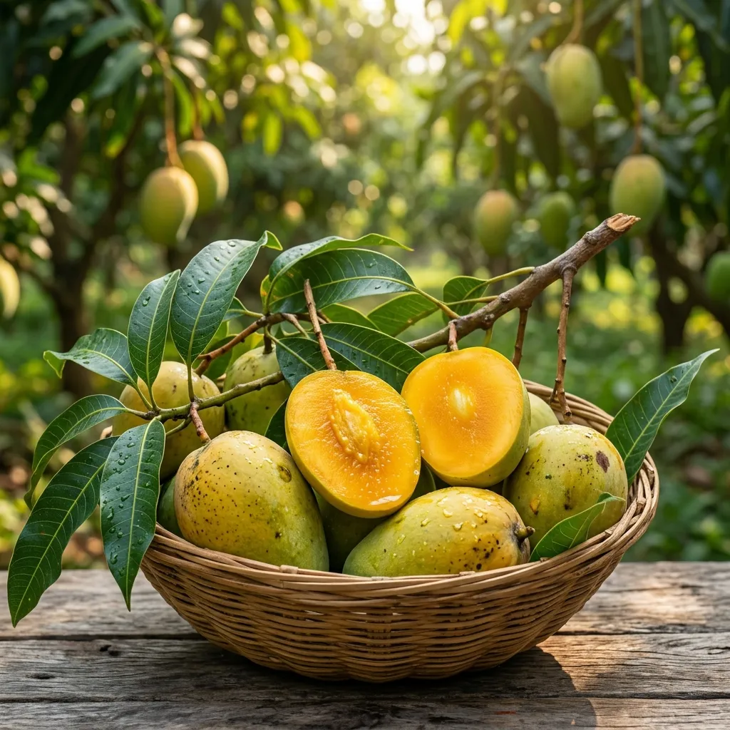 গাছে ঝুলে থাকা আম্রপালি আম
